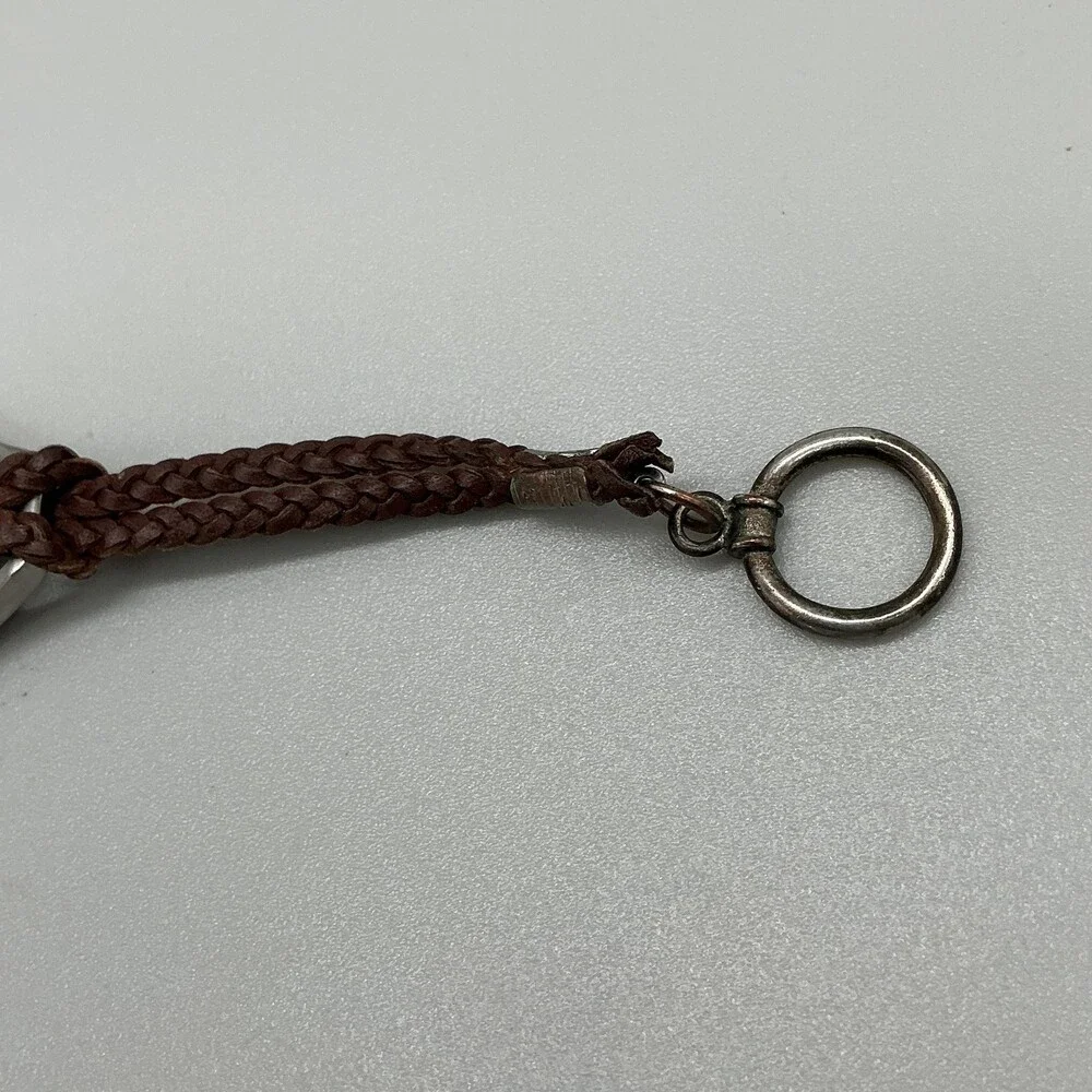 Eddie Bauer Womens Watch 27mm Cream Dial Brown Braided Leather New Battery 6.75